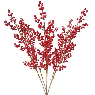 China Holly Indoor Wholesale Artificial Fruit Plant Decoration Fruit Artificial Flower Decorative Plan for sale