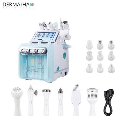 China Exfoliators 6 in 1 Cleaning Water Jet Beauty Machine Facial Care Small Oxygen Equipment Bubble Machine for sale