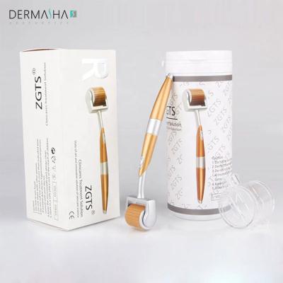 China Anti-puffiness Gold Color Derma Roller Cosmetic Micro Needle Version ZGTS192 Instrument For Face for sale