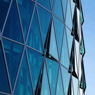 China Facade Building Glass Wall Panels Soundproof Exterior Frameless Curtain Wall for sale