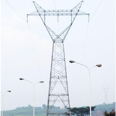 China High voltage power transmission electric towers for electric power distribution transmission line steel tower angular lattice power tower for sale