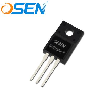 China Ultra-fast recovery time. OSEN MUR1680CT TO-220/F High Voltage High Voltage Recovery High Speed ​​Diode for sale