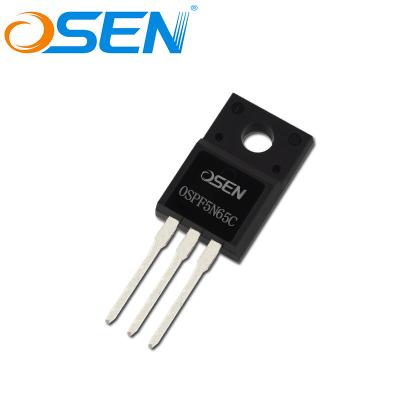 China OSEN OSPF5N65C 5N65 High Efficiency In TO-220/F 650V 5A Current N-Channel Through Hole MOSFET Transistors for sale