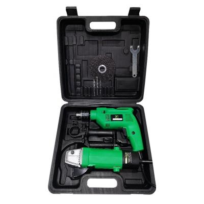 China Kaqitools 115mm angle grinder+13mm impact drill two in one tool kit plastic box DIY tool kit TS-2006 TS-2006 for sale