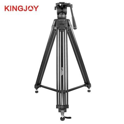 China KINGJOY PORTABLE Professional 7.5kg Payload Aluminum Alloy Video Camera Tripod High Quality Kit For Studio Video Shooting for sale