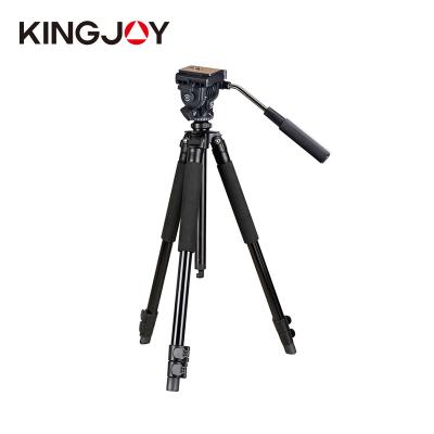 China KINGJOY Professional Video Camera 3 Section Flip Lock Video CameraTripod Stand VT-1200 Can With Wheels for sale