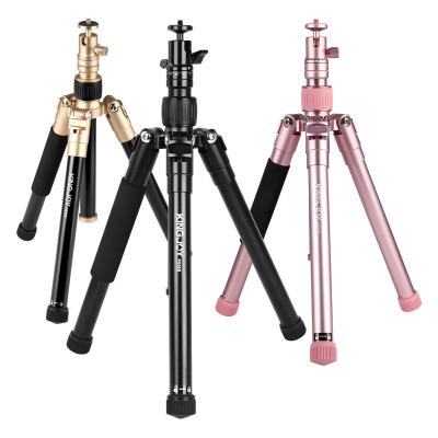 China KINGJOY Portable Lightweight Adjustable Aluminum Stick Mini Digital Camera Travel Tripod Selfie Table Tripod for Camera and Smartphone for sale