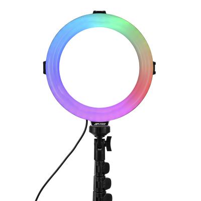 China Mini OEM Customized AFI Fashion Beauty 8 Inch RGB Selfie Ring Light Dimmable Photography Video Ring Light With Tripod Led Makeup for sale