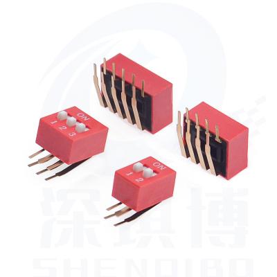 China 2.54mm DIP switch elbow DA 1P-12P optional side insert 90 degree panel gear switch DIP FR01FR16P-S for sale