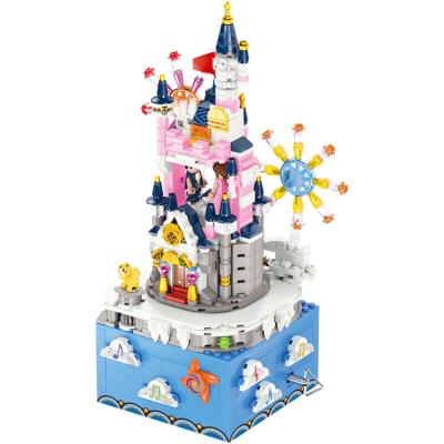 China Eco-friendly non-toxic decoration assembled creative plastic children's puzzle music box castle building block sets for sale