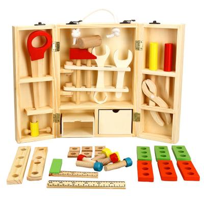 China Eco-Friendly Non-toxic Portable Multi-Function Early Education Toy Simulation Repair Toolbox Wooden for sale