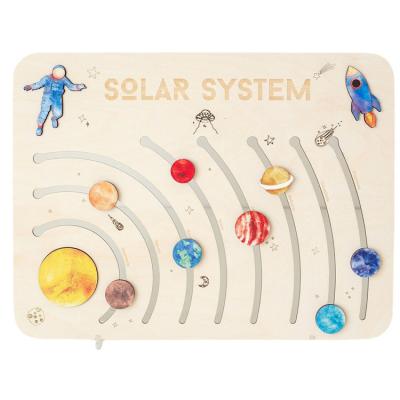 China Non-Toxic Eco-Friendly Gift Montessori Wooden Planet Solar System Educational Space Toy For Children for sale