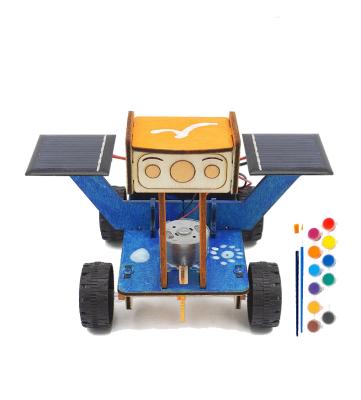 China Solar Powered System DIY Assembly Science Toy DIY Double Solar Mars Rover Car Wooden Solar Car Others Educational Toys PULL Solar Toy For Kids for sale