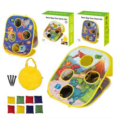 China Eco-friendly non-toxic double-sided cartoon models outdoor folding kids toss game with sandbag for sale