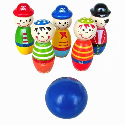 China Eco-friendly Outdoor Sport Non-toxic Indoor Game Cartoon Colorful Wooden Rolling Ball For Kids for sale