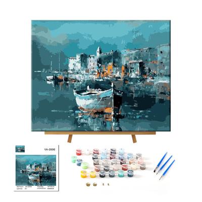 China Classical Natural Sea View Oil Painting Set Oil Painting Set Artist Painting Gift for sale