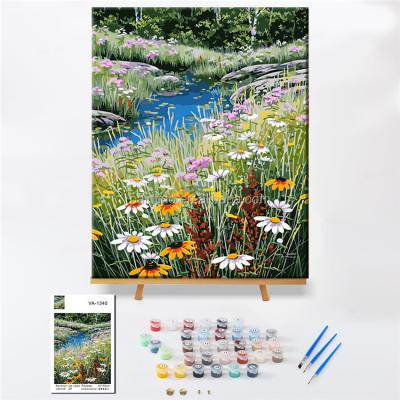 China Paintido Diy Abstract Flower Digital Oil Painting Fill Coloring Adult Simple Hand Painted Auto-Fill Color for sale