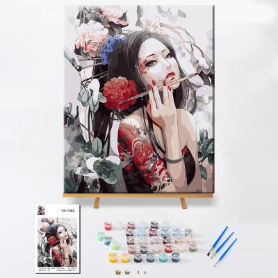 China Custom Abstract Design Women Paintings Portrait Oil Painting On Canvas Wall Art for sale