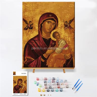 China Paintido Christian Wall Art Living Room Painting Abstract Woman Light Up Handmade Jesus Religious Christ Oil Painting By Numbers for sale