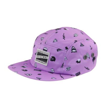 China Customizable All Over Printed 5 Panel Camping Baseball Cap For Summer for sale