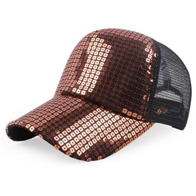 China De hele dag Comfort 5 Panel Mesh Trucker Hoed Sequin Trucker Hoed Verstelbaar Te koop