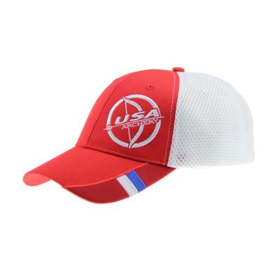 China 100% Polyester Mesh Fitted Baseball Caps Breathable 6 Panel Custom Embroidery for sale