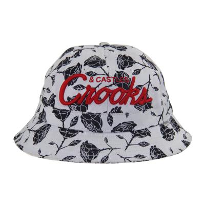 Chine OEM 100% coton 6 panneaux chapeau à godet broderies chapeau à godet Taille réglable à vendre