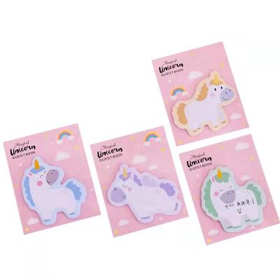 China Rainbow Self-adhesive Unicorn Kawaii Sticky Notes Memo Pad for Kids Korean School Supplies for sale