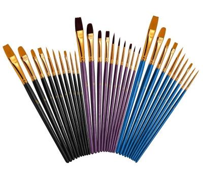 China Acrylic/Watercolor/Purple Blue Black Pearl Professional Art Paint Brush Oil Painting 10pcs/set with Nylon Hair for Acrylic Watercolor Oil Painting for sale