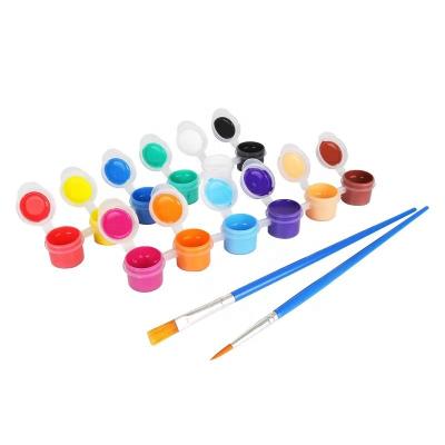 China Art Painting 12 Colors EN71-3 Certified 2ml Acrylic Paint With 2 Brushes DIY Kids Graffiti Dye Set For Art Painting In Opp Bag for sale