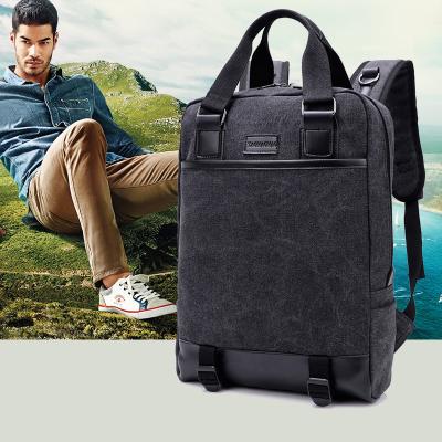 China With USB 2020 Vintage Casual Brown Canvas Waterproof Backpack Men Bags for sale