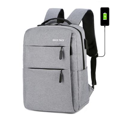 China With USB Hot Sale Cheap Fashion Lightweight Waterproof Gray USB Backpack With USB Port for sale