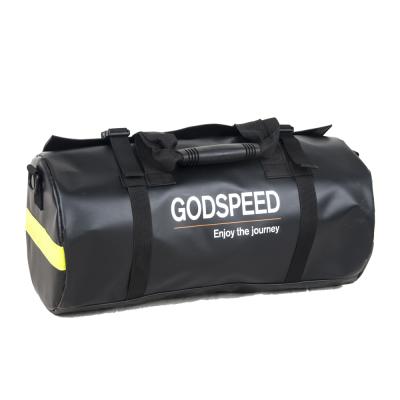 China Custom PVC Waterproof Black Sport Tarpaulin Waterproof Logo Gym Duffel Bag for sale