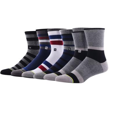 China Design half terry cotton socks men unisex durable plain jacquard anti slip basic fashion striped jars custom logo for sale