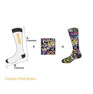 China Sustainable Polyester Coolmax Socks 144N Simple Flower Plant Pattern 3D Printed Funny Socks Mid Calf Socks Men For Fashion People for sale