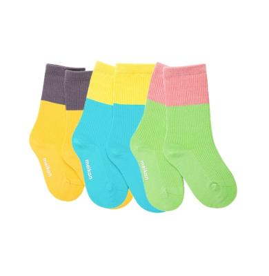 China Custom Kids Girls Boys Girls Solid Cotton Soft Breathable Knitted Cute Kid Socks Breathable For Kids for sale