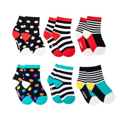 China MEIKAN Breathable In Stock Soft Breathable Knitted Custom Cotton Dot Striped Kid Socks Girls Boys Children Stock for sale