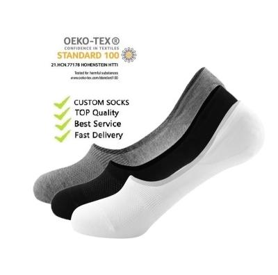 China Gray Invisible Men Women Custom Anti-slip White Black Cotton No Show Man Low Cut Socks for sale