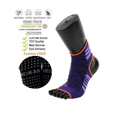 China Cotton Breathable Custom Grip Running Sport Socks Men Women Compression Five Fingers Socks, Five Toe Socks, Anti-slip Toe 5 Finger Socks for sale