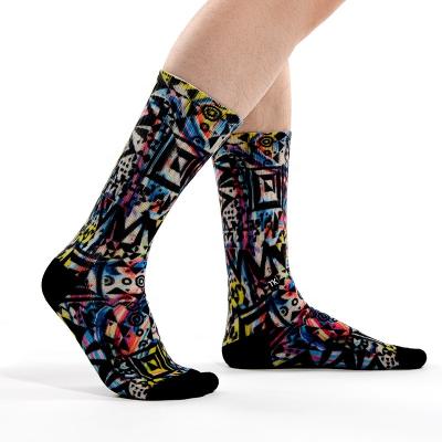 China MEIKAN Viable Socks Cool Terry Printing Shop OEM Fun Funny Stylish Unisex Thick Non Slip Custom Blank Mens Sublimation Socks for sale