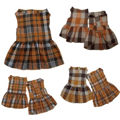 China BOKHOUSE Stocked Dog Dress Summer Clothes Yellow Plaid Grid Designer Pet Vest Skirt For Small Dogs Cats Dresses for sale