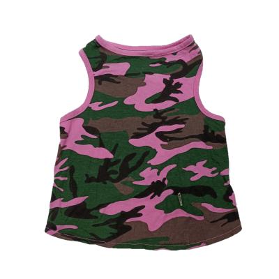 China BOKHOUSE Cool Stocked Summer Beach Casual Clothing Camouflage Military Pet Printed Sleeveless Dogs Cats Invest Shirt for sale