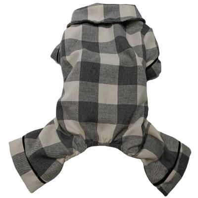 China BOKHOUSE Collar Gray Plaid Elastic Four Legs Pajamas Stocked Sleepwear Manufacturere De Pijamas Jumpsuit Para Mascotas Perro For Dog for sale