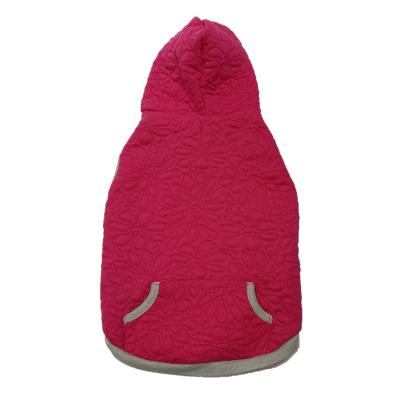 China BOKHOUSE Designer Luxury Engraved Embroidery Pocket Custom Red Magenta White Stocked 3D Embossed Hoodies Cat Pet Dog Clothes for sale