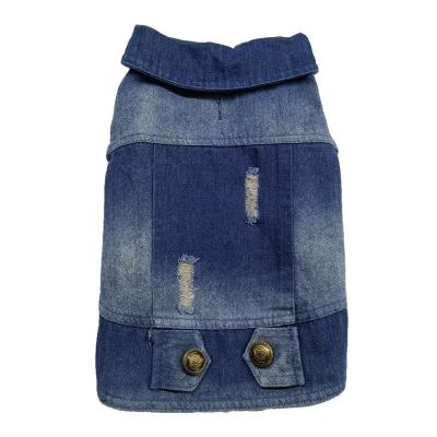 China BOKHOUSE Pink Blue Stocked Canvas Denim Dog Jackets Coat Harness Denim Clothes Custom Vest Set for sale