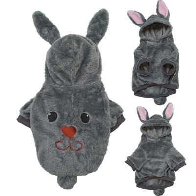 China The BOKHOUSE Easter Gray Straw Moving Rabbit Ear Clothing Dog Stocked Hoodie Costume For Mascot Bunny for sale