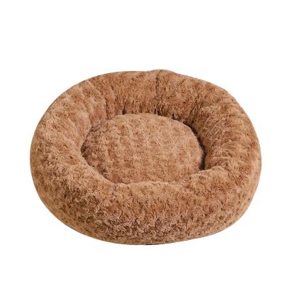 China BOKHOSUE Viable Customized Non-slip Bottom Mat Warm Cozy Cave Fancy Sun Fower Cat Dog Bed PP Cotton Tendon Pet Nest for sale