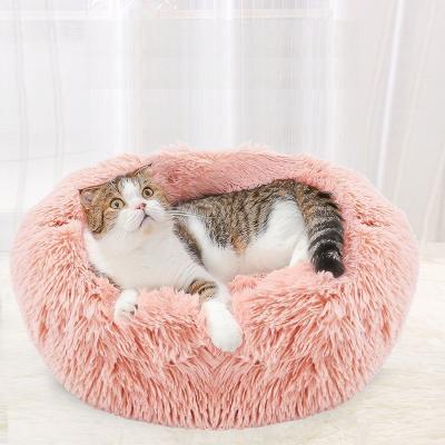 China BOKHOUSE Sustainable Pet Supplies Wholesale Popular Amazon House Plush Link Dye Around Pet Nest Loop Dog Bed Cat for sale