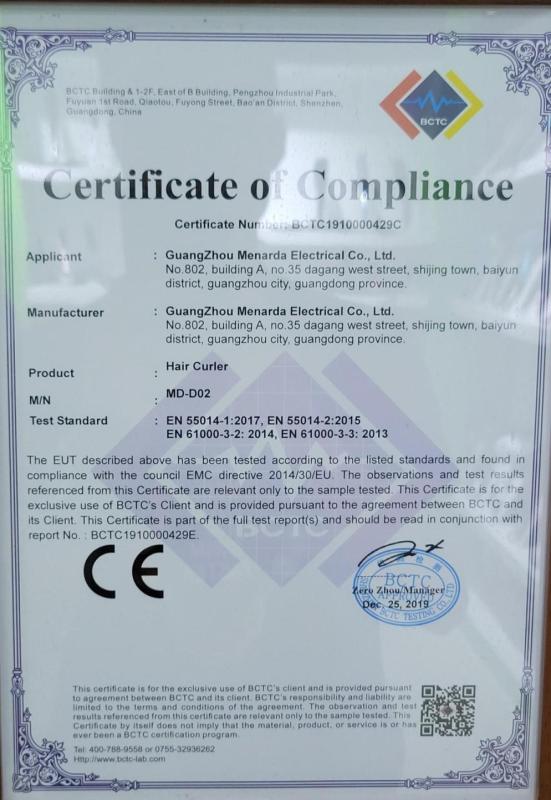 CE - Guangzhou Menarda Electrical Co., Ltd.