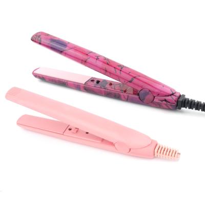 China Non-Slip Handle Designed Ceramic Fast Straight Electric Hair Straightener Mini Splint Portable Flat Iron PTC Straightener for sale